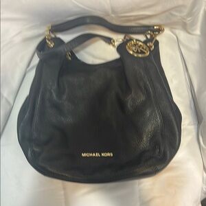 Michael Kors Black Leather Shoulder Bag